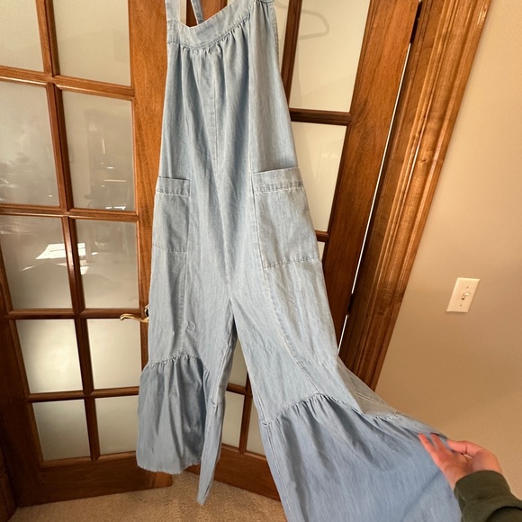 Women's Light Blue Denim jumper overalls - Picture 6 of 7